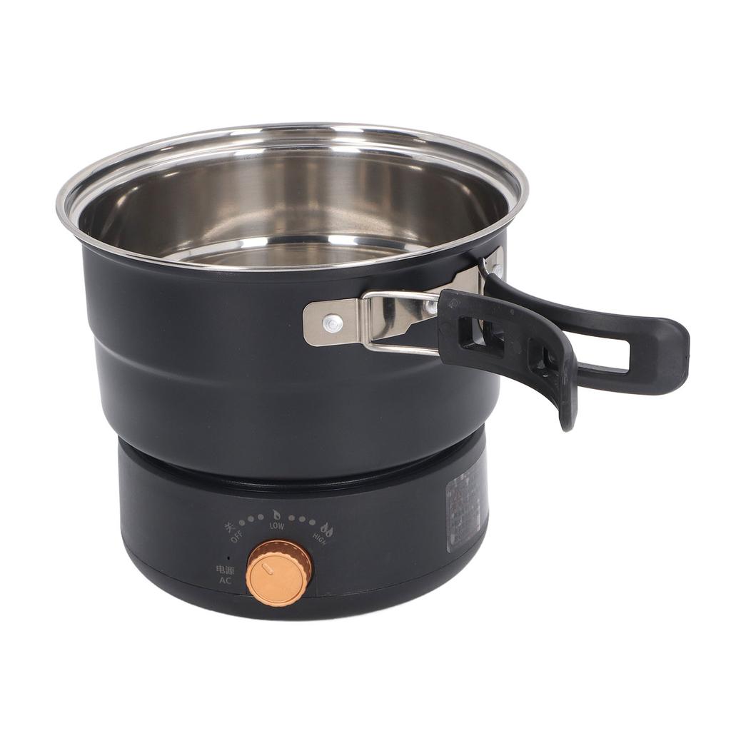 500W 1,6L Bærbar elektrisk koker med sammenleggbart håndtak Varm gryte for leirhybel Avtakbar Multi