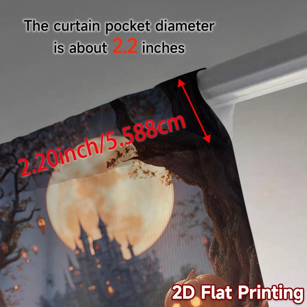 Set Of 2 Flat Printing Curtains Without Rod Halloween Path Popular Window Curtain Prints Art Deco With Light Filtering Polyester