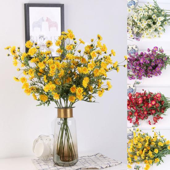 1 db Mű Kis Margaréta Művirág Levelekkel Otthoni Esküvői Kávézó Dekoráció