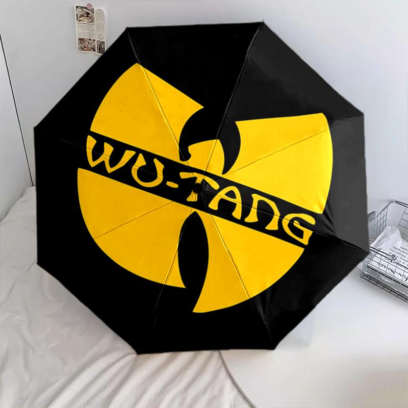 1 Stück Automatischer Faltregenschirm - Wu-Tang Clan Muster, Tragbares & Faltbares Design mit 8 Speichen, Weihnachts-Geburtstagsgeschenke