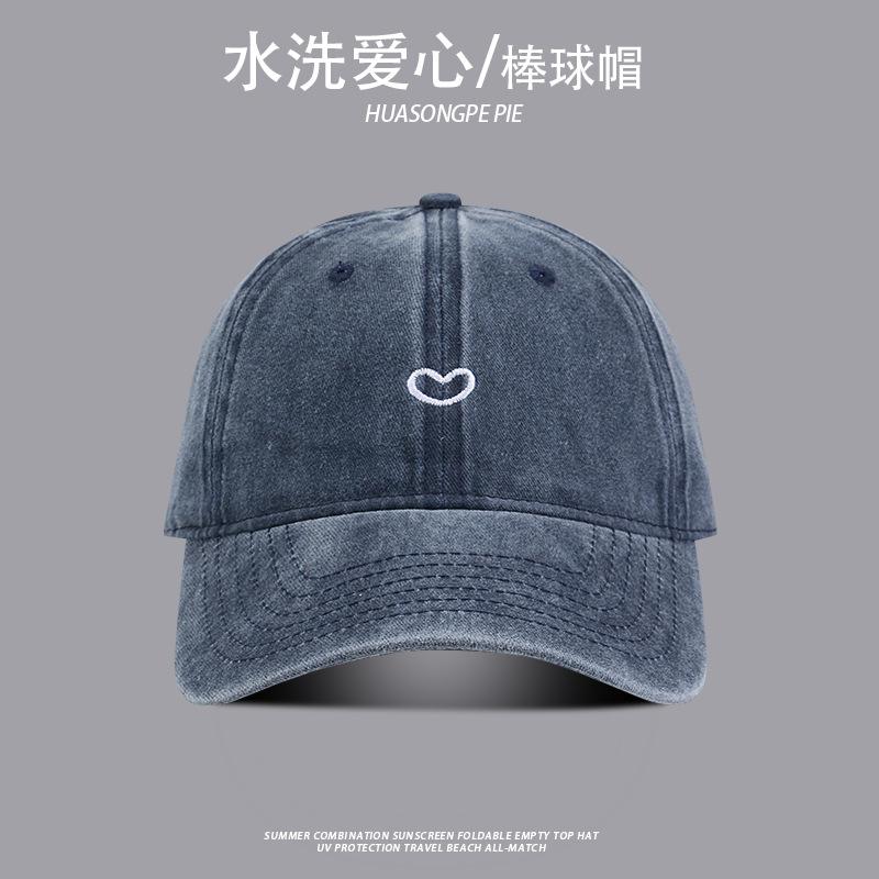 

Outdoor fashion love embroidery cap versatile retro old thin breathable men s hat M（56-58cm）