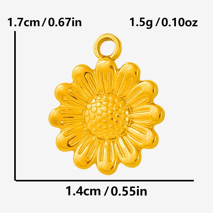 6pcs Cute Mushroom Cherry Flower Pendants Real Gold Plated Stainless Steel Charms For Jewelry Making Supplies DIY Bracelets Bulk