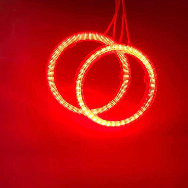 2 шт. COB Ангельские Глаза Светодиодные Кольца Гало Для Автомобиля Мотоцикла Фары Противотуманные Фары 60 70 80 90 100 мм 110 мм 120 мм Красный 12 В Кольцо Гало 60CM