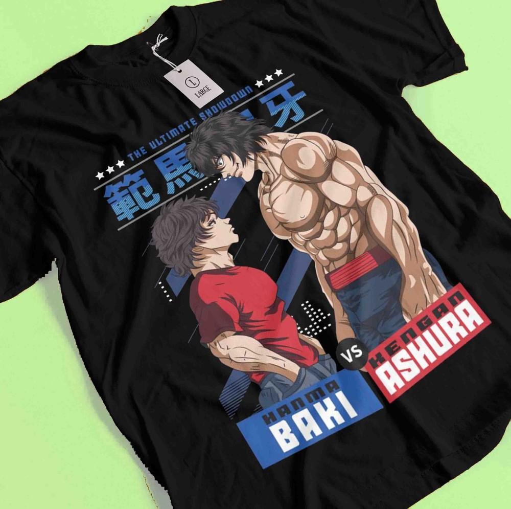 Футболка Baki The Grappler Футболка Baki Hanma Футболка Yujiro Боевая Jack Biscuit Унисекс Футболка XXXXL