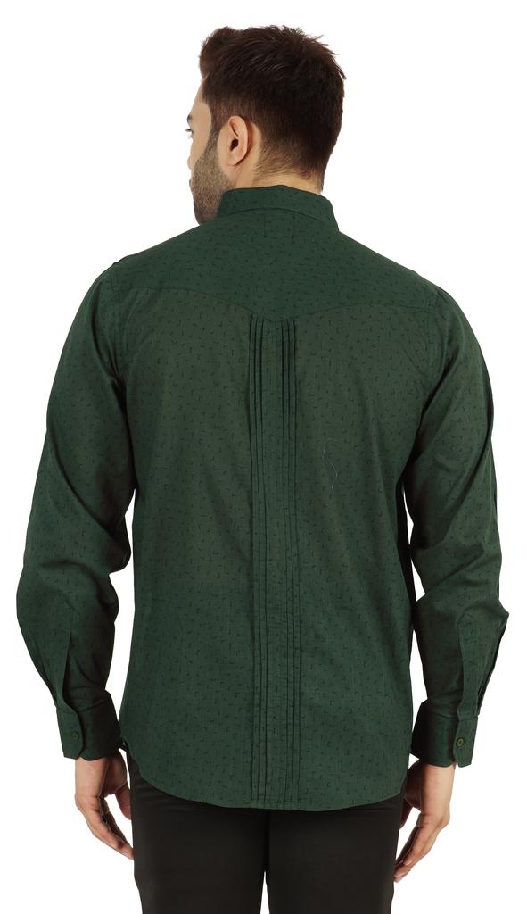 Bestman Printed Shirt For Mens Full Sleeves With Cuff Slub Cotton Shirt Office