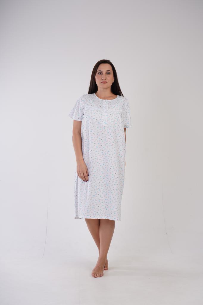 Cotton Nightgown 1XL Vienetta Short Sleeve Plus Size