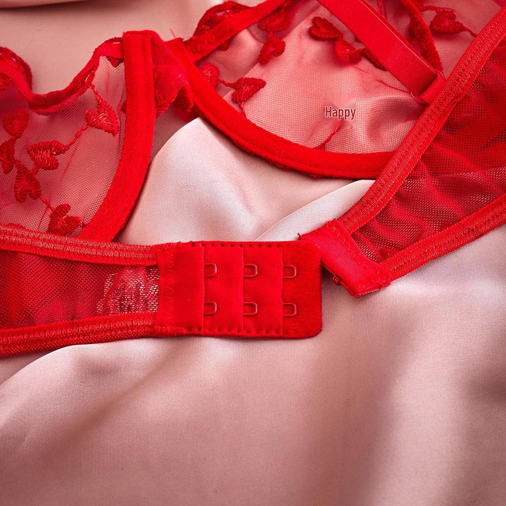 Σετ Σέξι Δαντελωτό Κέντημα Καρδιάς με Μπανέλα για Γυναίκες 2021