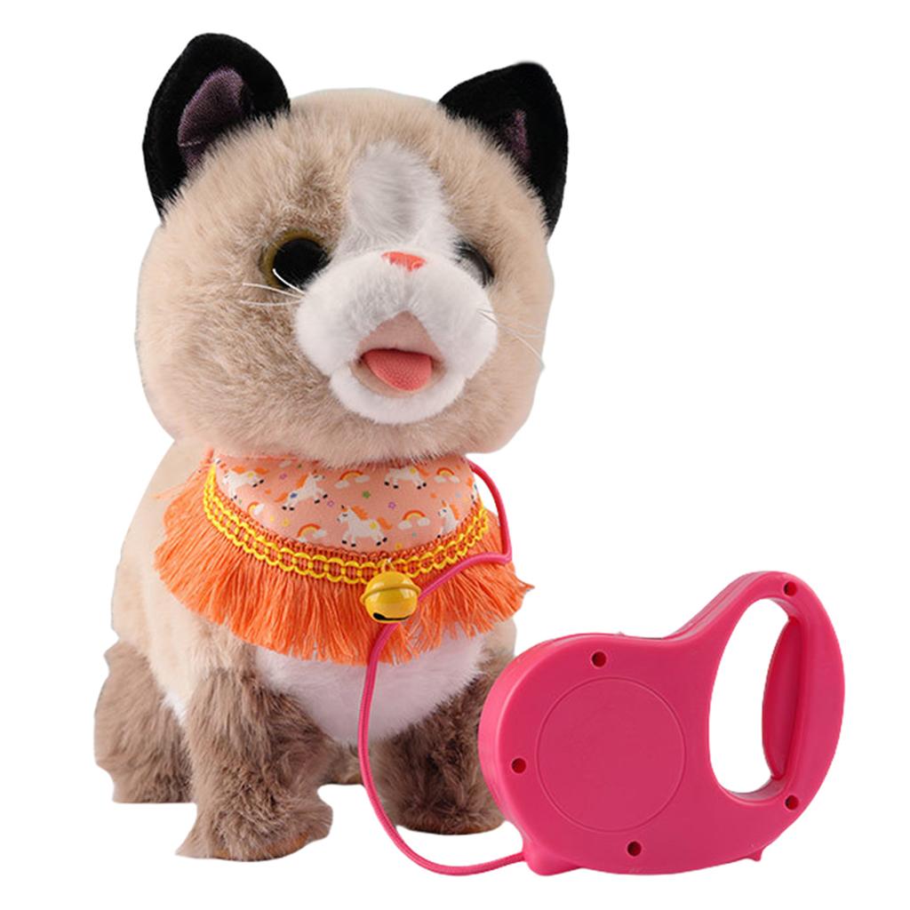 Stuffed Animals Realistic Robotic Puppy Tail Wagging Interactive Plush Robot Dog Soft Plush Barking Walking Dog Toy Kids Gift