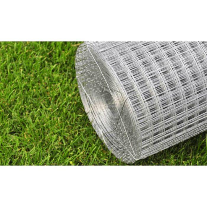 VidaXL Grillage Métallique Carré 1x10 m Fil Galvanisé Épaisseur 0,7 mm Jardin 140426