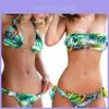 Exquisites tropisches Bikini-Set mit grünem Blätterprint für stilvolle Sommerbademode