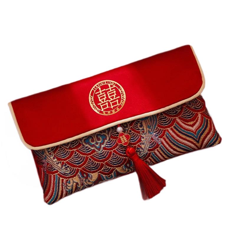 Wedding fabric red envelope, high-end feel, perfect for newlyweds and wedding decorations
