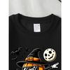 European sizes Girls' Long-Sleeve Crewneck Sweatshirt "Pumpkin Skateboard" Printed Top, Casual for Celebrations & Everyday Wear