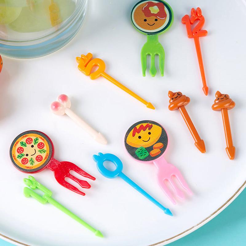 Bento Sebze Tabakları Sevimli Mini Yürümeye Başlayan Çocuk Meyve Çatalları Kürdanlar