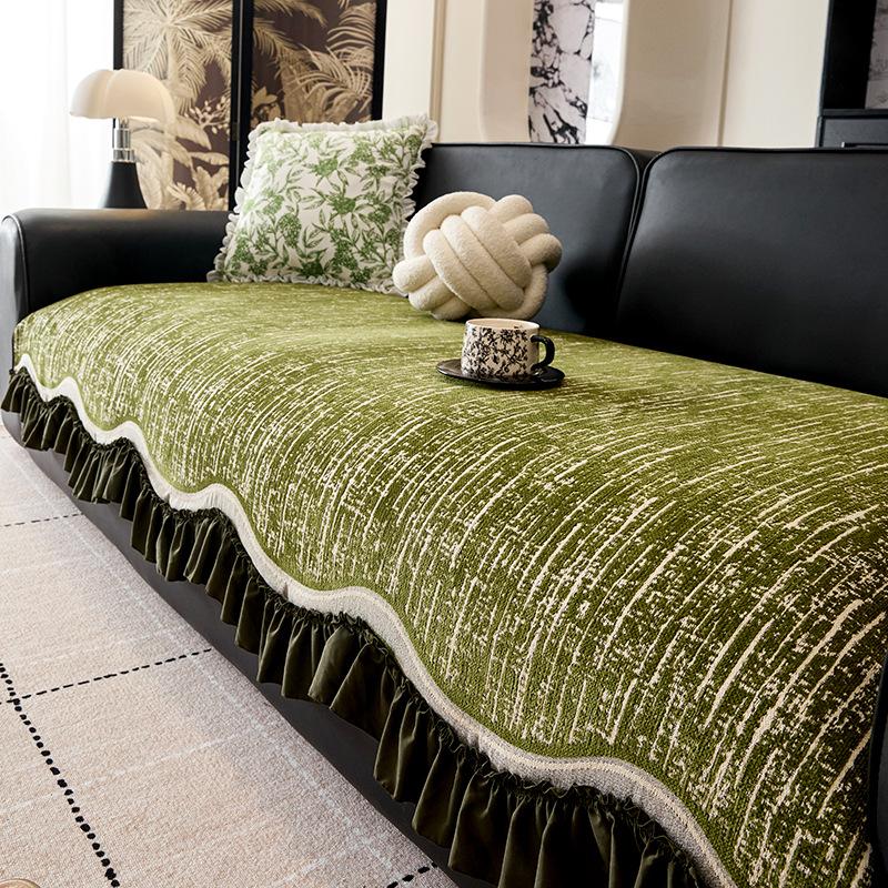 

Straight special-shaped sofa cushion 2025 new fixed non-slip high-end sofa seat cushion cover cloth towel 90*70cm