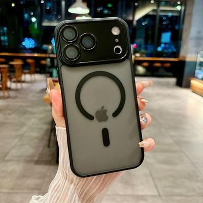 Proteção de Câmera Para iPhone 17Air 17Pro 17 Capa Magnética Rígida Translúcida Para iphone 16 15 14 13 12 Pro Max Capa à Prova de Choque