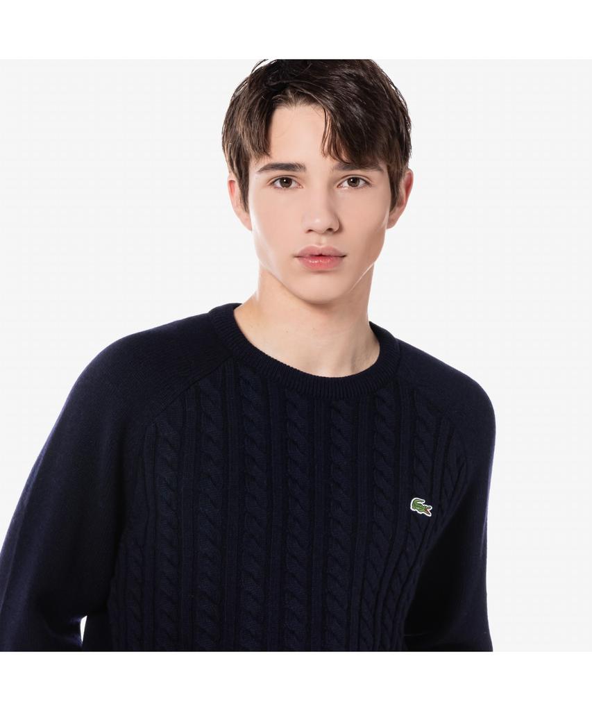 LACOSTE Men'S Cable Round Sweater Ah806E-54N Hde