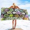 Succulent Plants Bath Towels Soft Bathing/Beach/Camping Towel Large Size Sandless Beach Bath Pool Towel for Women Men Girls Boys