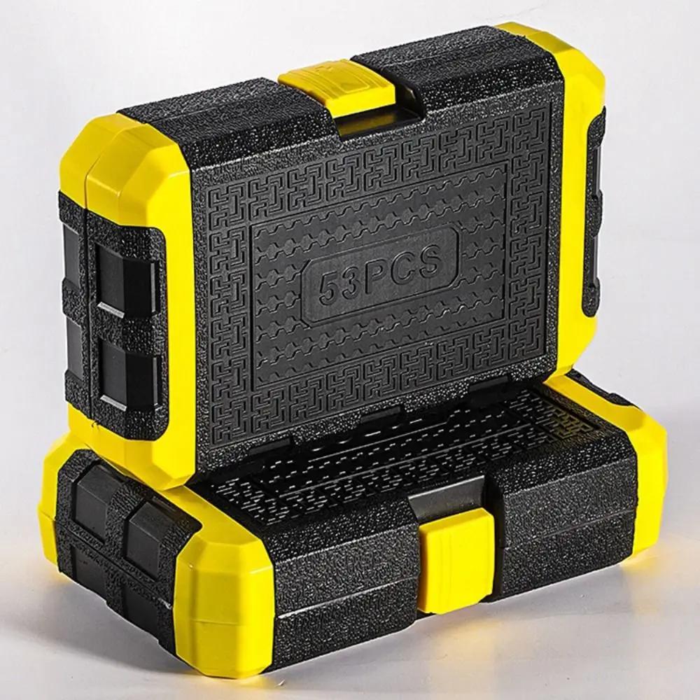 Socket Drill Bit 1/4" Socket Wrench Set Extension Bar 24/72 Tooth Car Repair Tools Storage Case Toolbox Auto Repairing