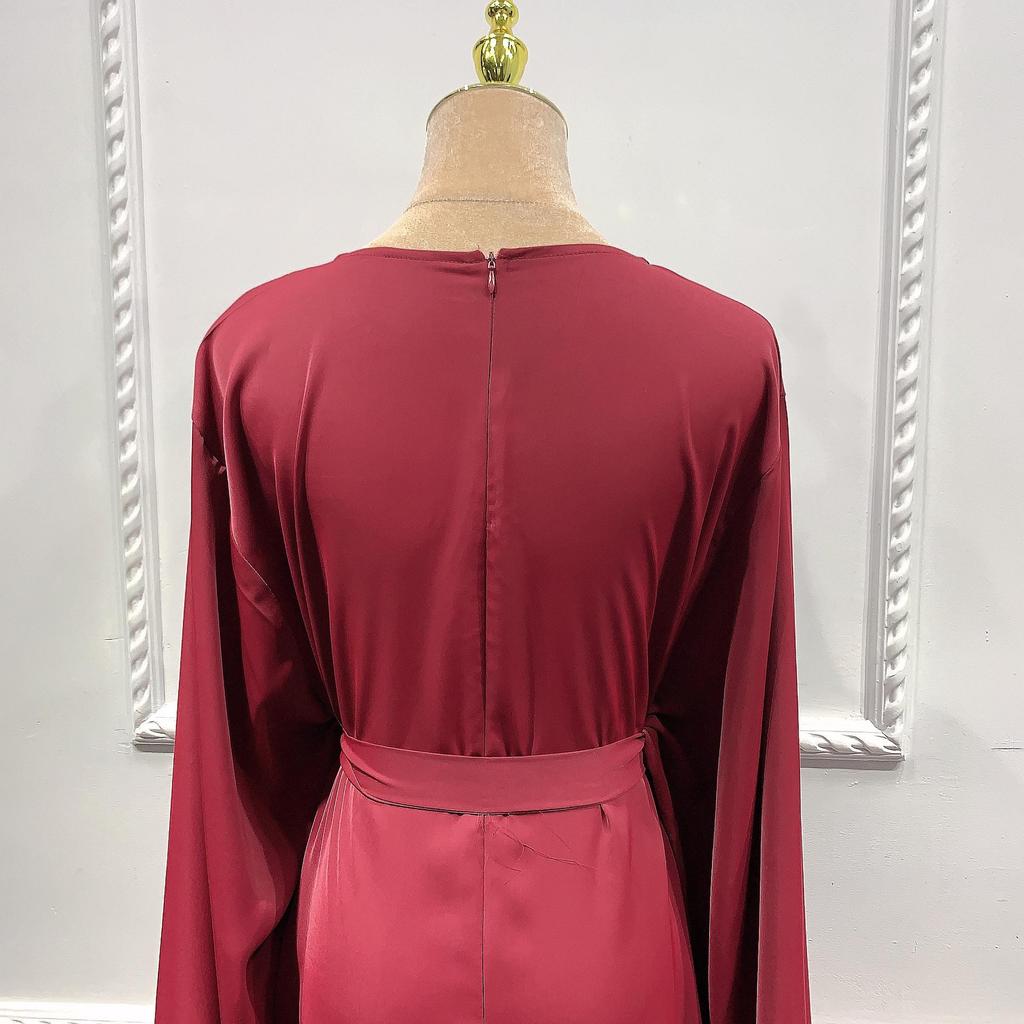 Loriya LR363 Plus Size Solid Color Long Robe Dress for Middle East & Turkey