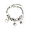 Vintage Handmade Alloy Large Hole Glass Bead Elephant Tree of Life Design Transparent Bracelet Multiple Styles Available