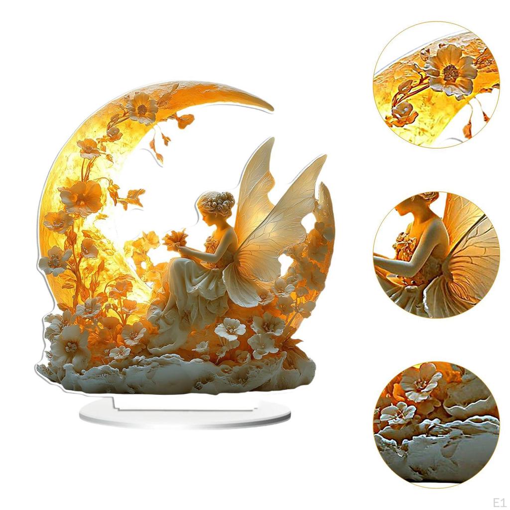 Angel Wings Table Ornament 18x20cm Seasonal Decor Multifunctional Flat Acrylic Design