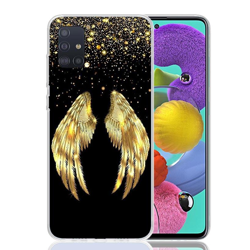 Angel Wings Feather Phone Case For Samsung Galaxy A52 A32 A22 A12 A02S A50S A30S A51 A31 AA71 Note 20 Ultra 10 S10 Plus Galaxy A