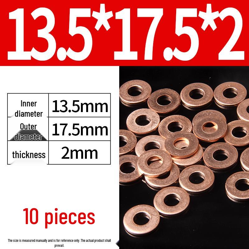 2mm Pure Red Copper Sealing Ring Marine Instrument Flat Washer