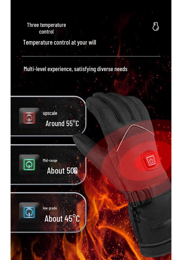 USB-wiederaufladbare beheizbare Motorradhandschuhe für die Winterfahrt