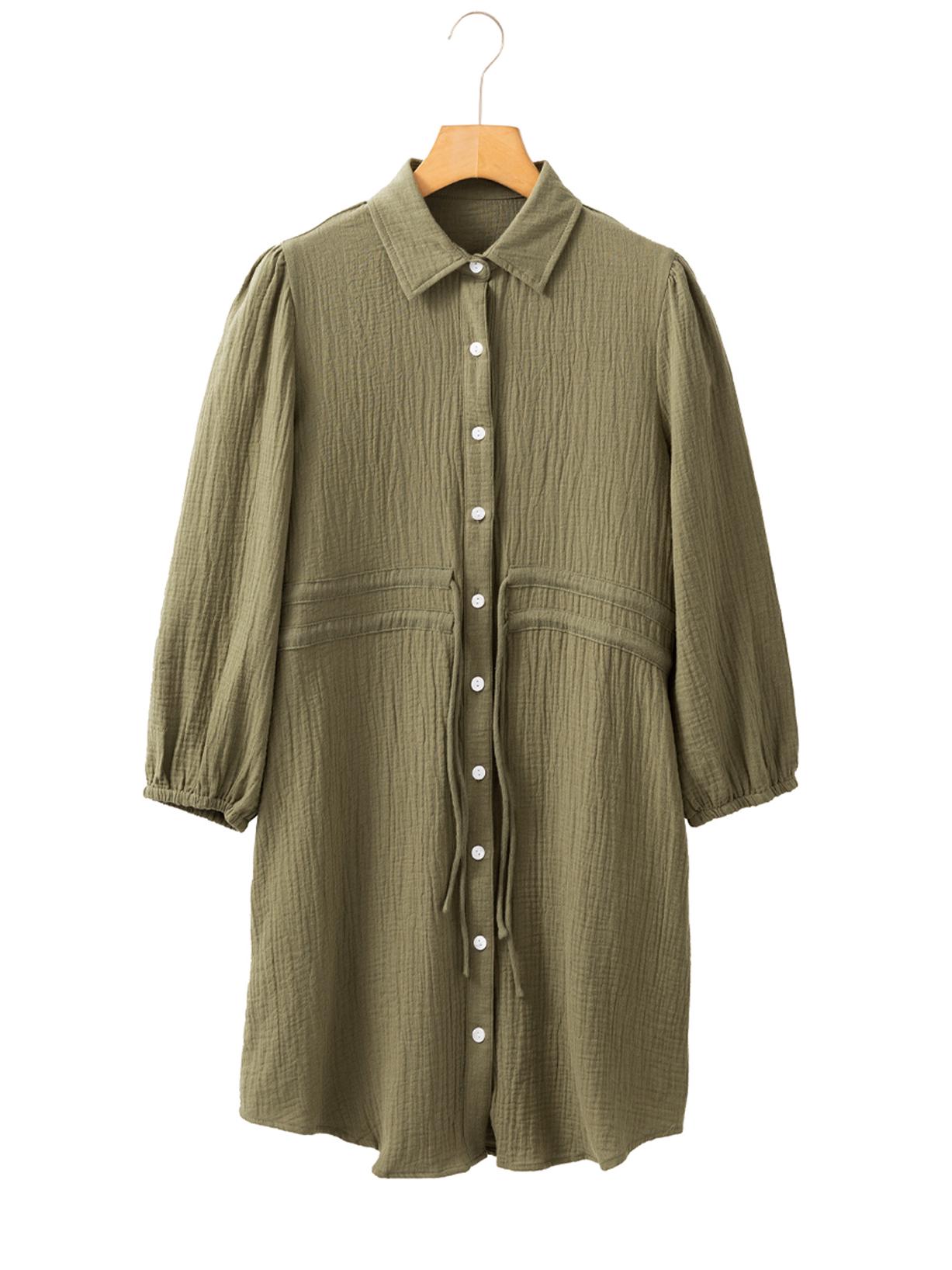 

Shiying Хлопковый креп Двухслойное повседневное платье-юбка для весны и лета S зелёный