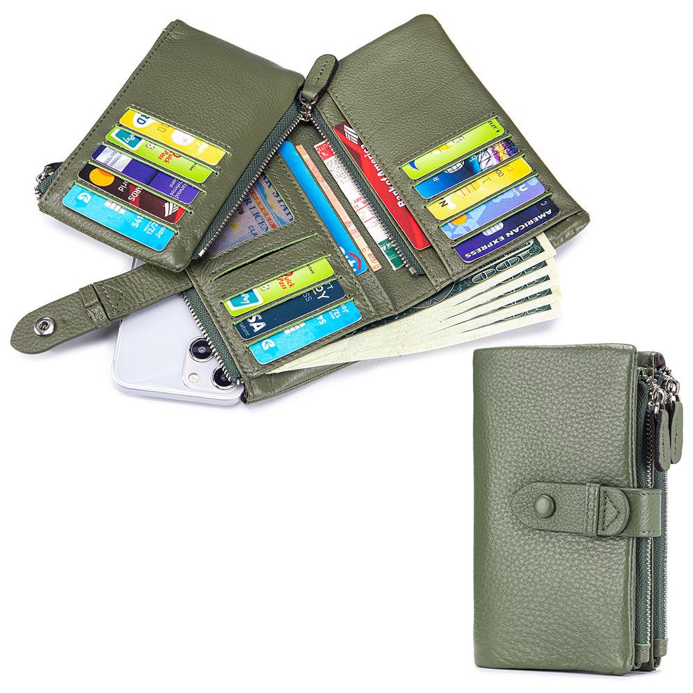 New Soft Leather High-end Women's Short Wallet Large Capacity Fashionable Folding Small Wallet Detachable Card Bag