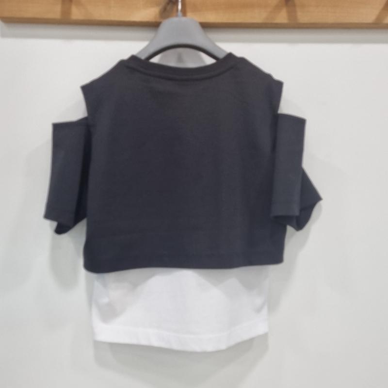 [renoma Kids] AlTenu Junior Girls  Summer T shirT elemenTary School sTudenT Shoulder spliT T shirT Kids T shirT u2425T175