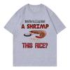 Lustige Tiere Garnelen Design Bedruckte T-Shirts Damen T-Shirt Rundhalsausschnitt Kurzarm Trendige Streetwear