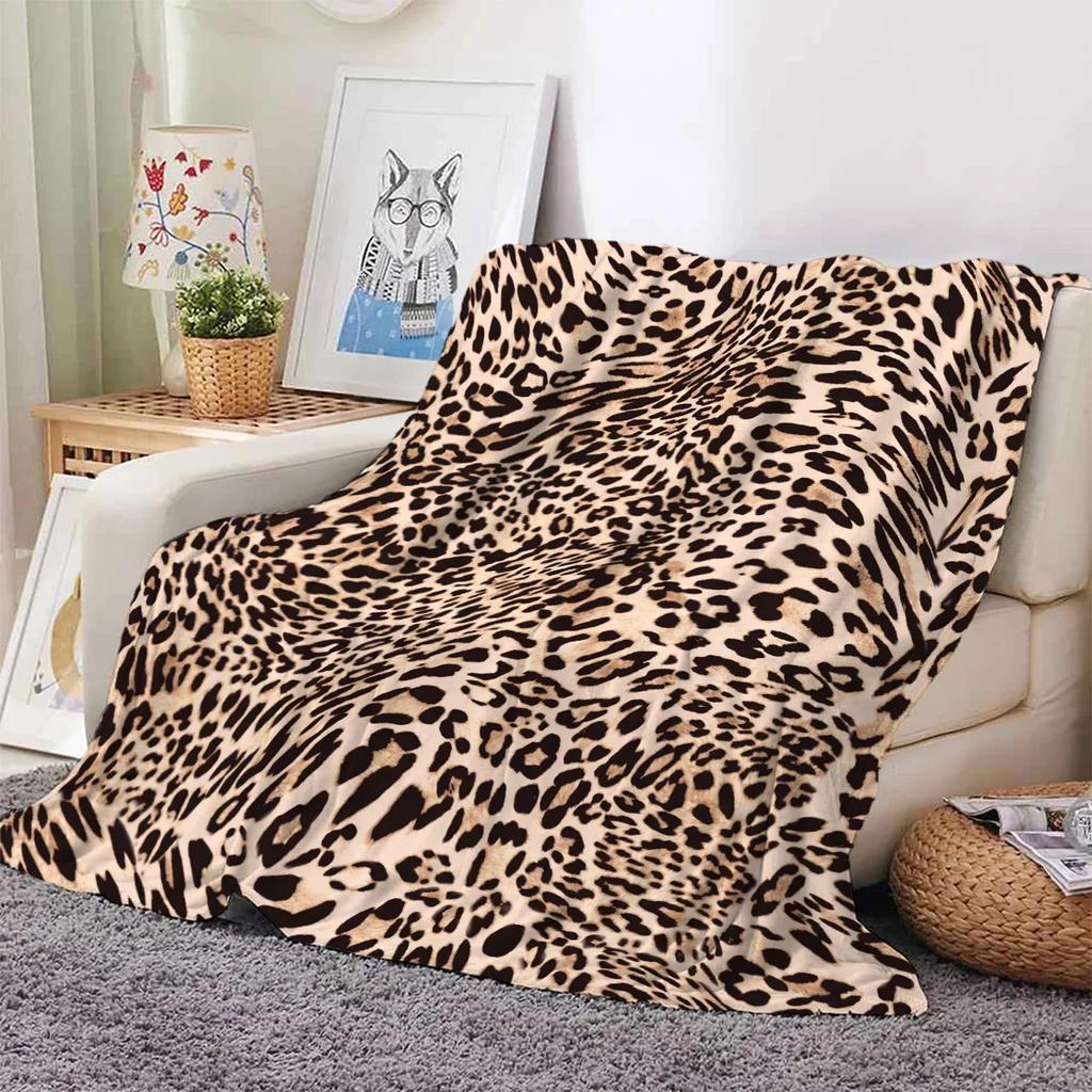 Soft Flannel Fleece Throw Blanket Leopard Print for Couch  Bed Cheetah Design Adult Blanket Perfect for All Seasons