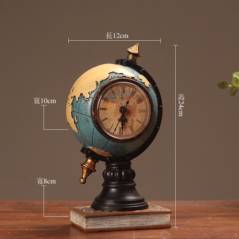 1pcs Creative Retro Home Decoration Accessories Mini Globes Clock Miniature Figurines Home Decor Crafts