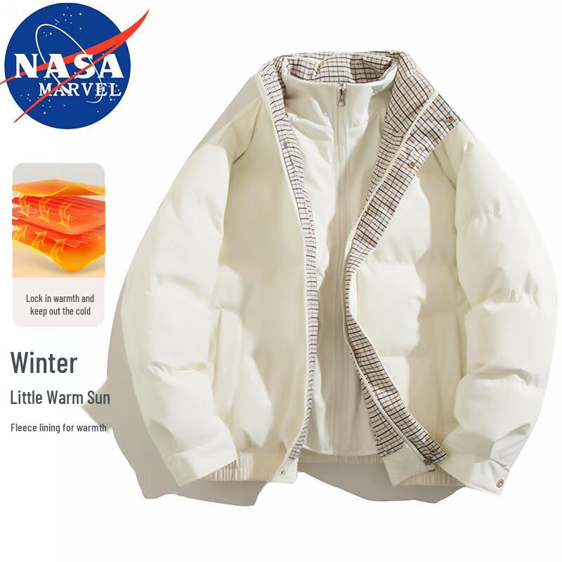 NASA MARVEL Herren Stehkragen Kunst-Zweiteiler Gepolsterte Jacke
