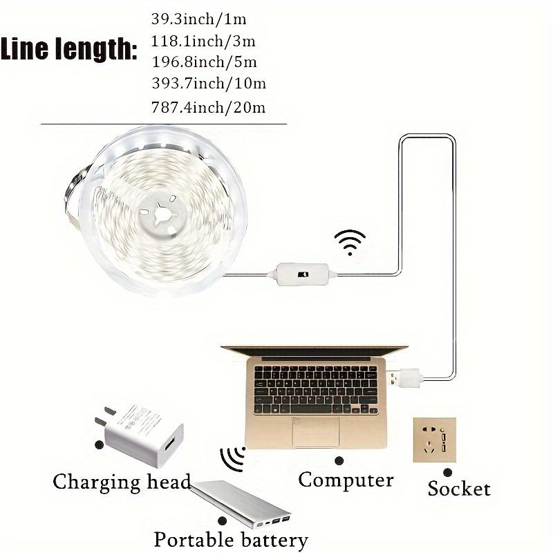 USB LED Lights Strip DC 5V Smart Dimmer Gesture Sensor Switch Control 60LEDs/m Backlight LED Ribbon Tape TV Lamp Room Decoration