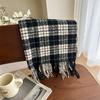 Versatile Imitation Cashmere Tassel Soft And Sticky Plaid Scarf For Women'S Winter Luxury New Fashionable Thickened Warm Shawl