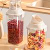 Transparent Sealed Jar With Measuring Cup Moistureproof Airtight Cereal Container Leak-Proof Food Storage Tank