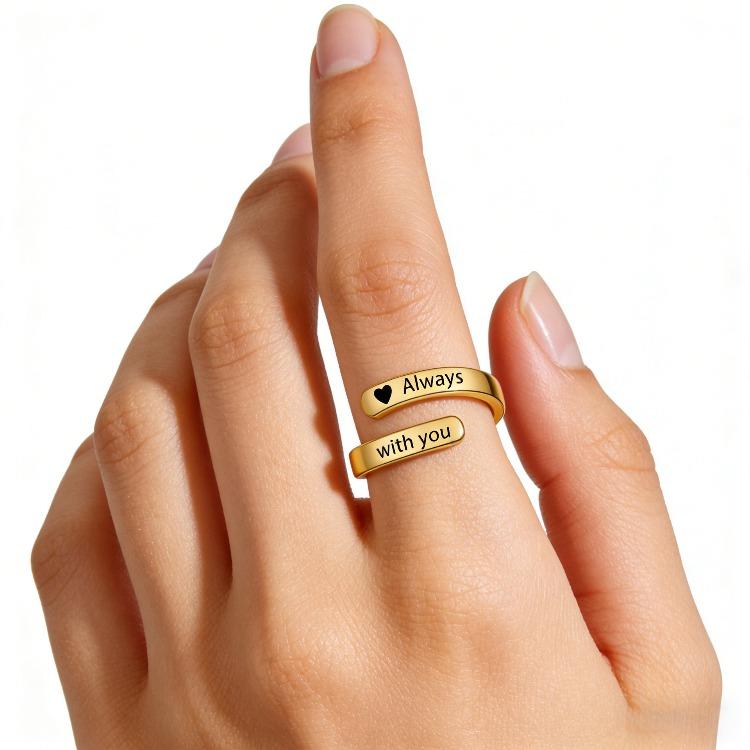 Twisted Jewellery for Men | “I Fucking Love You” Open-front Ring for Women | Letter Jewellery | Engraved Stainless Steel Ring
