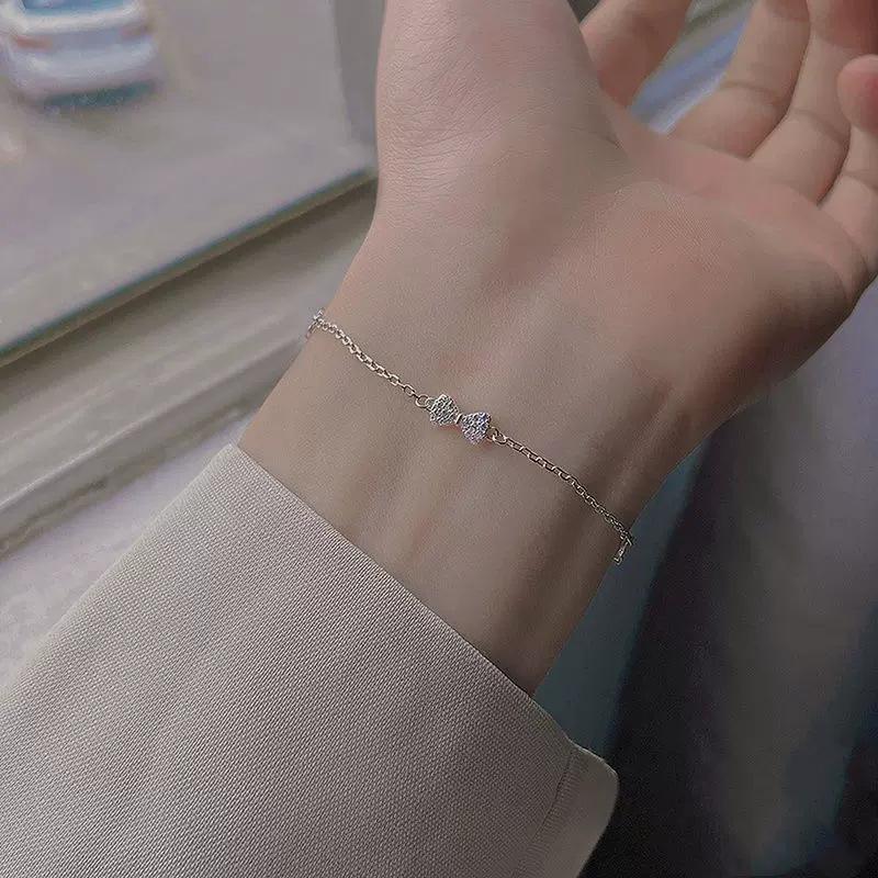 

Браслет из стерлингового серебра 925 пробы с бантом, Высококлассная легкая роскошь для женщин 925 Silver