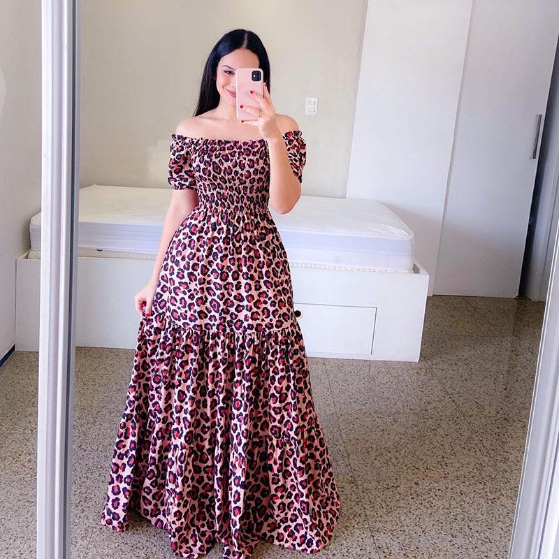 

Европейское и американское стильное платье макси на одно плечо без бретелей с принтом для женщин Extra Large