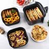 Opakovaně použitelné silikonové vložky do horkovzdušné fritézy Čtvercová nepřilnavá podložka do koše pro horkovzdušnou fritézu 4-7QT, troubu, mikrovlnku, pečení, příslušenství pro horkovzdušnou fritézu