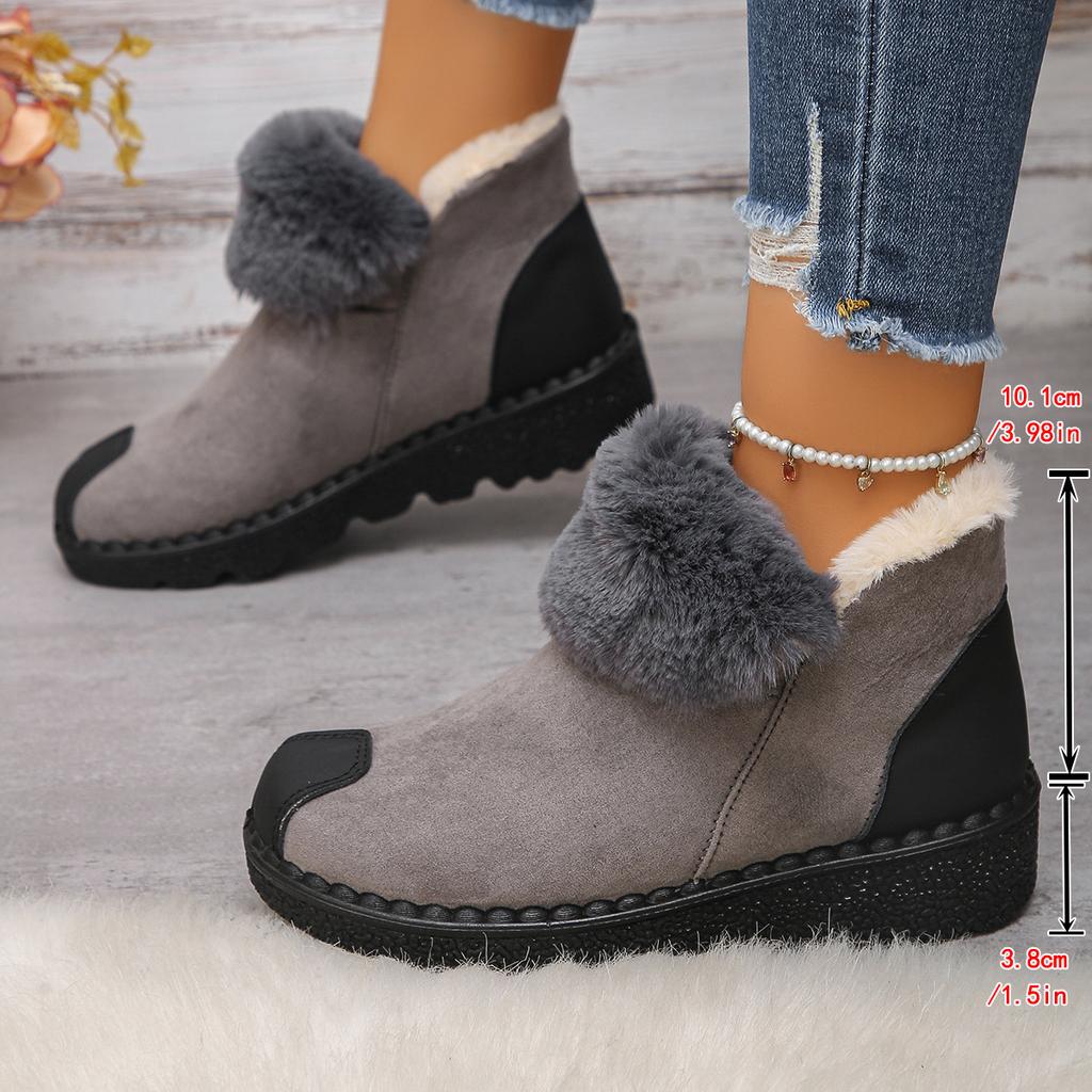 2025 nya damstövlar fleecefoder tjocka snökängor vinter bekväma kort skaft varma internetkändisstövlar dam