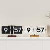 Mooas Classic Modern Wood Big Flip Desk Clock Retro Vintage Analog Design Auto Flip Clock Table Clock Large Capacity Perfect for Home Office School