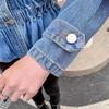 2026 Spring Women's Embroidered Denim Jacket - Korean Style, Loose V-neck, Short Waist-Cinching Fashion.