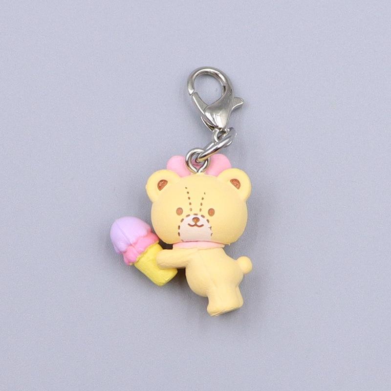 Kawaii Rilakkuma Easy Bear Keyrings Lazybear Doll Keychains Bag Clothing Puller Phone Rope Necklace Accessories Pendants Gift