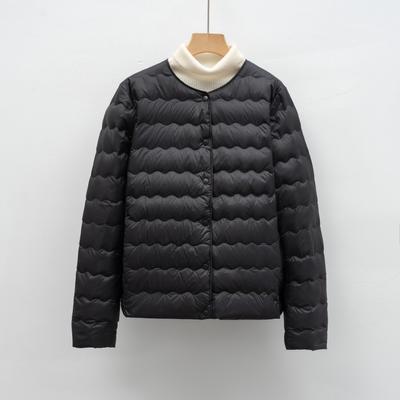 Down Liner Down Versatile Round Neck Simple Wavy Autumn and Winter Jacket Down Jacket Women