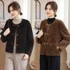 New autumn and winter thickened imitation lamb woolen jacket femininity warm top women