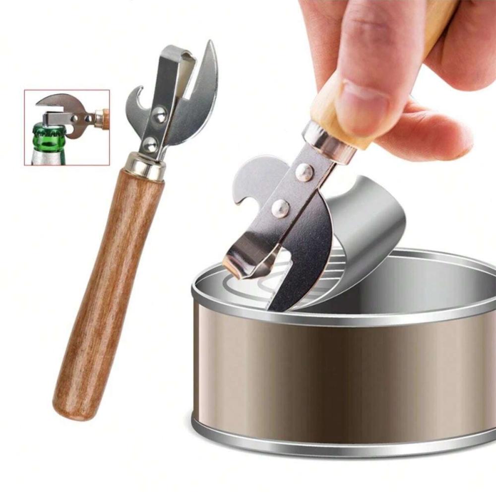 1Pc Best Cans Opener Wooden Handle Bottle Opener Open Beer Open The Can Portable And Handy Opener CDN