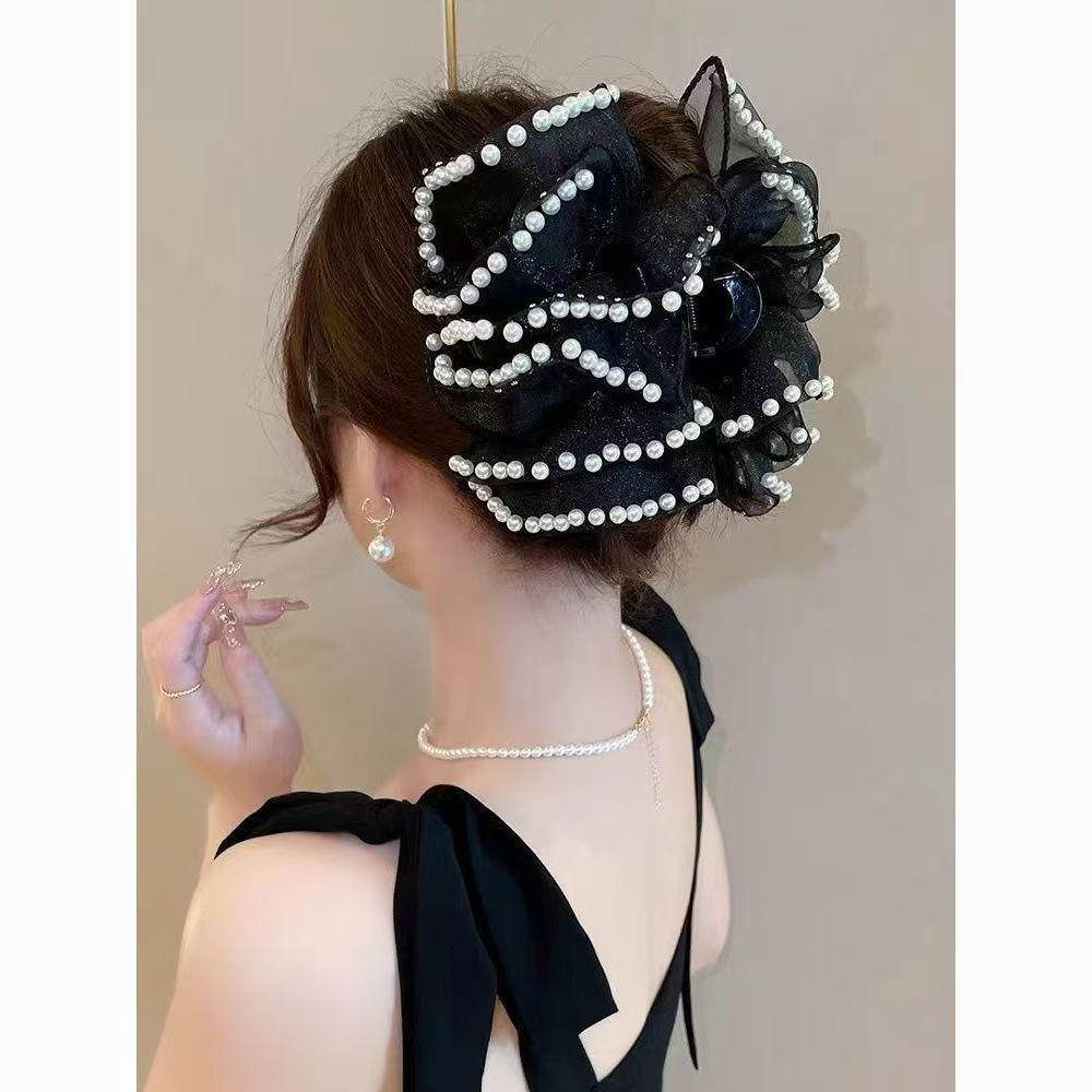 

Заколка-бант для высококлассной женской прически «Облако-пузырь» – Большой аксессуар-зажим типа «акула»